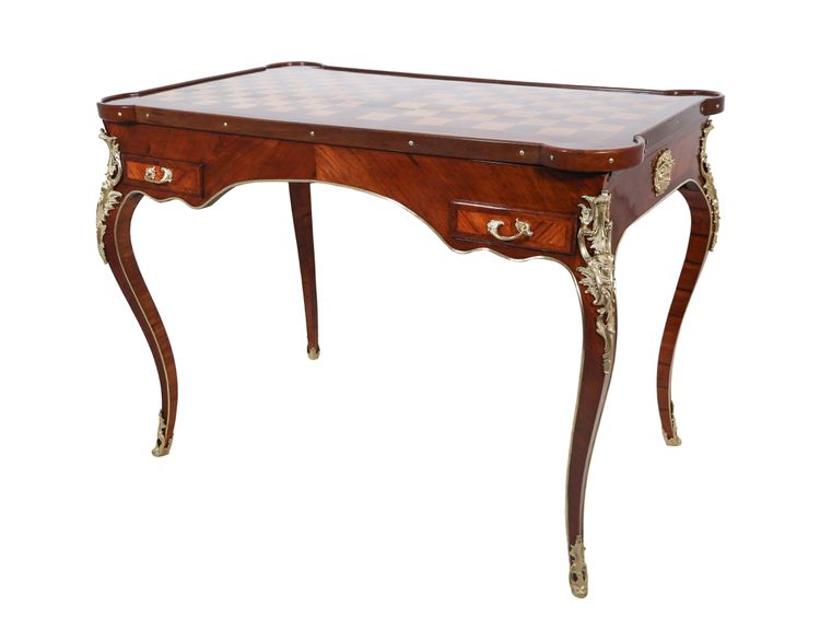 Rosewood and amaranth tric-trac table - Louis XV period