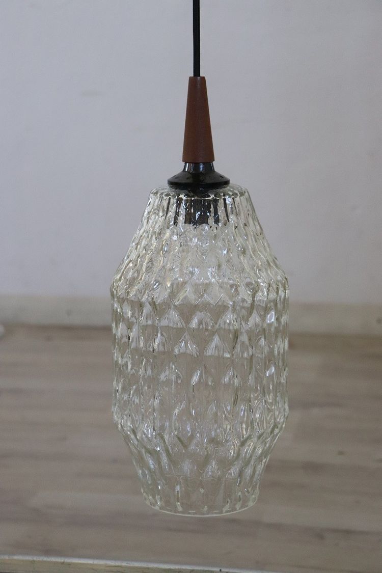 Lampade a sospensione in vetro di Murano, anni '60, set di 2