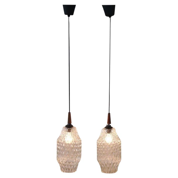 Lampade a sospensione in vetro di Murano, anni '60, set di 2