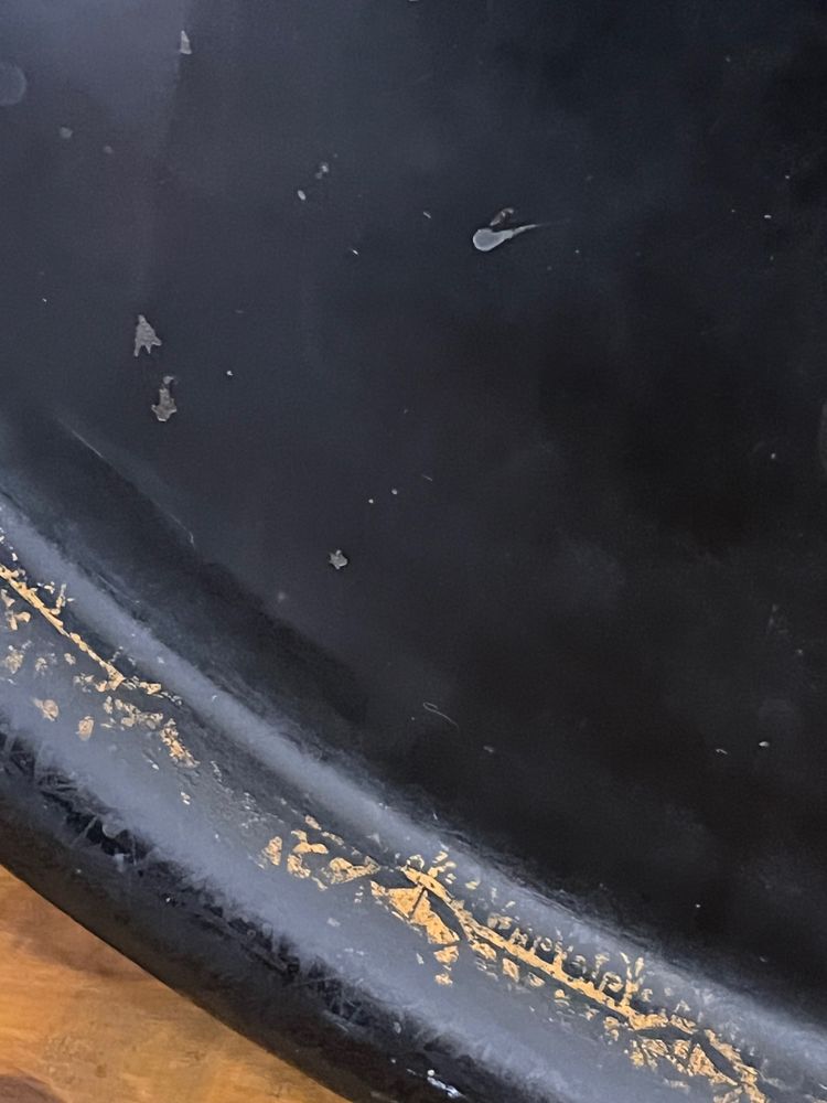 Napoleon III oval tray in painted sheet metal