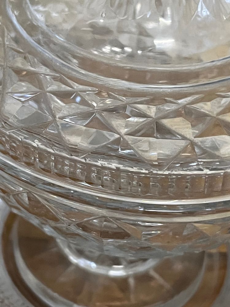 Drageoir Kristall Diamantspitzen Baccarat 1825-1840