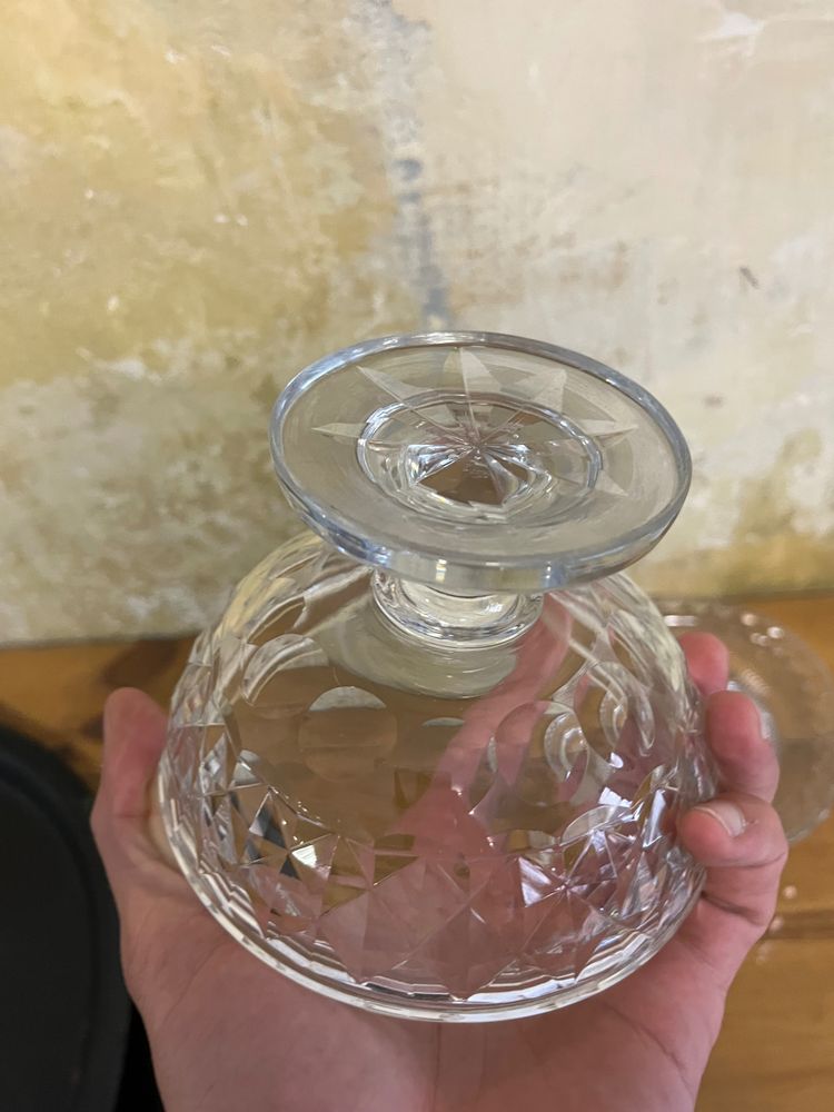 Drageoir Kristall Diamantspitzen Baccarat 1825-1840