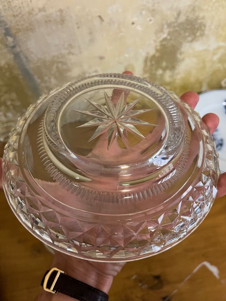 Drageoir Kristall Diamantspitzen Baccarat 1825-1840