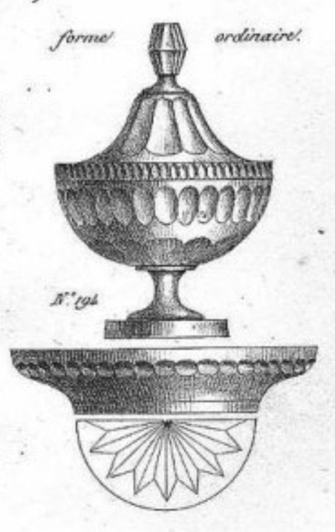 Drageoir Kristall Diamantspitzen Baccarat 1825-1840
