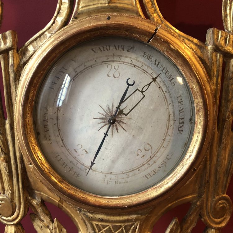 Baromètre-Thermomètre Allégorie des Sciences, époque Louis XVI