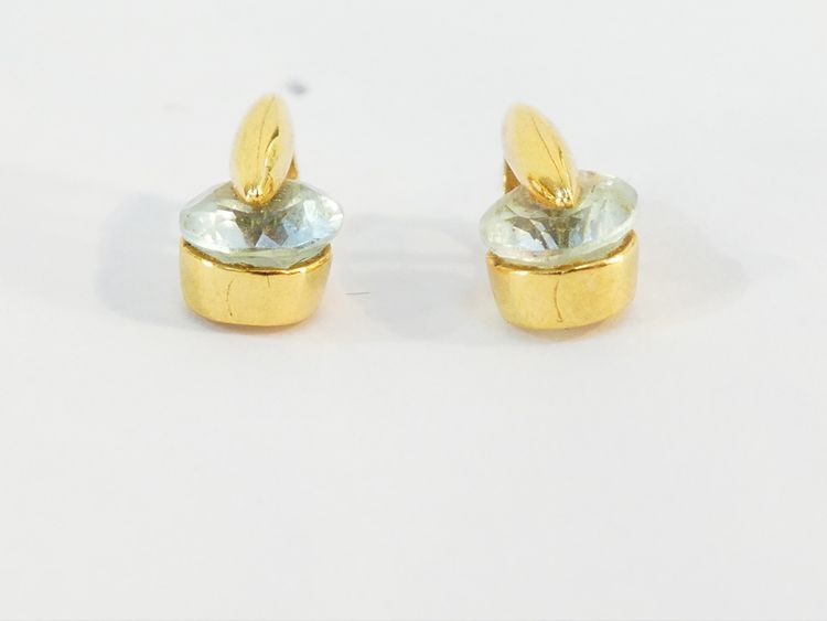 Pendente e orecchini con acquamarina in oro 750/1000