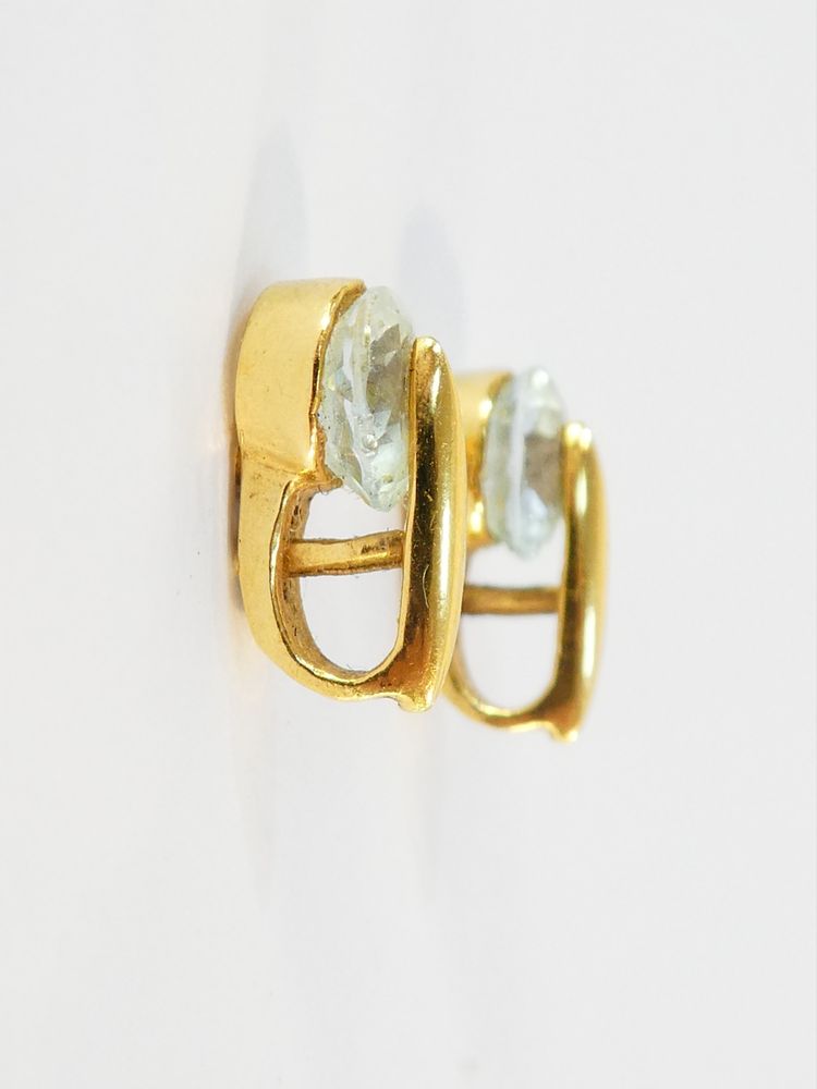 Pendente e orecchini con acquamarina in oro 750/1000