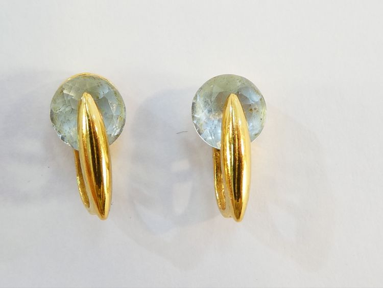 Pendente e orecchini con acquamarina in oro 750/1000