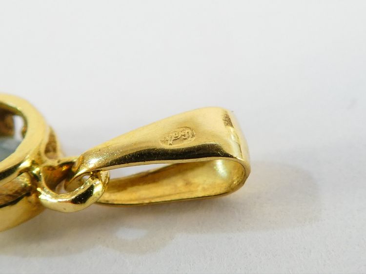 Pendente e orecchini con acquamarina in oro 750/1000