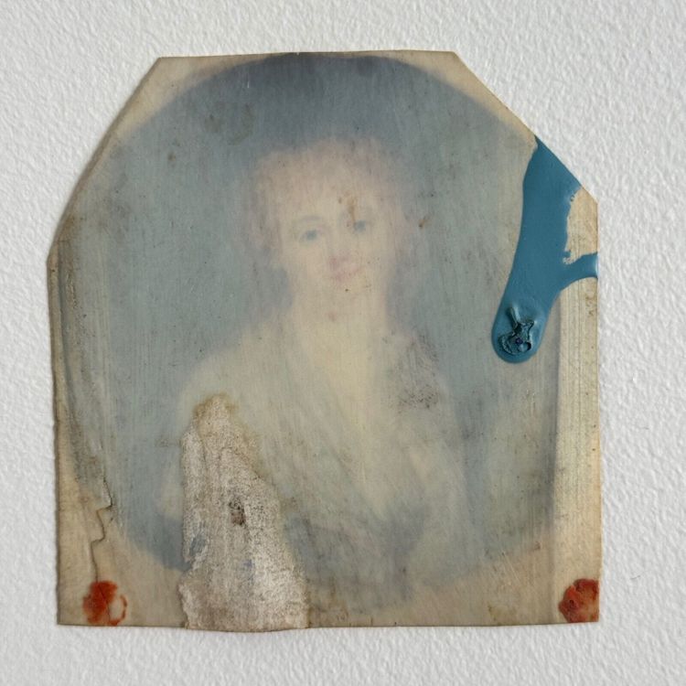 Hand-executed miniature of a young woman from the 18th century with red hair
