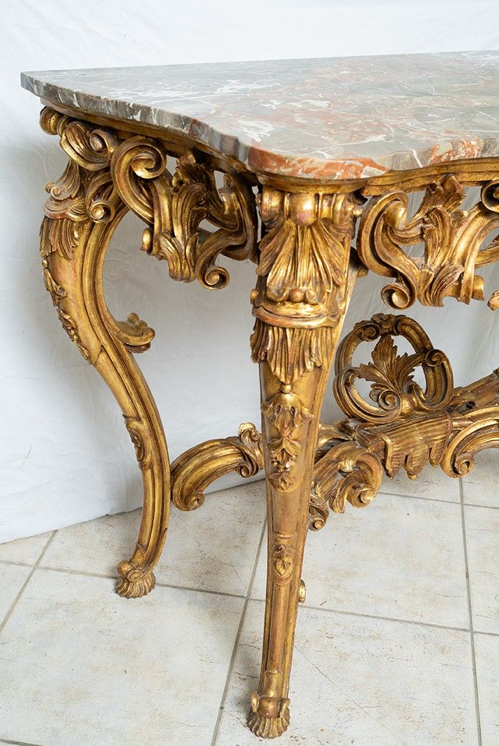 Antique Napoleon III console table France 19th century.