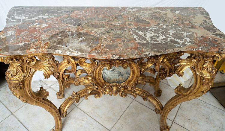 Antique Napoleon III console table France 19th century.