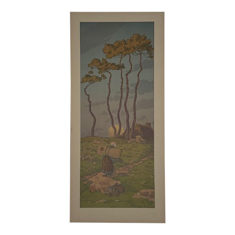 Lithograph by Henri Rivière La Féérie des Heures - La Pleine Lune