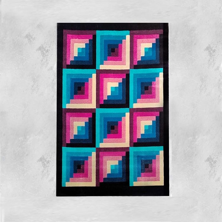Tappeto geometrico in lana italiana degli anni '80 di Missoni per T&J Vestor