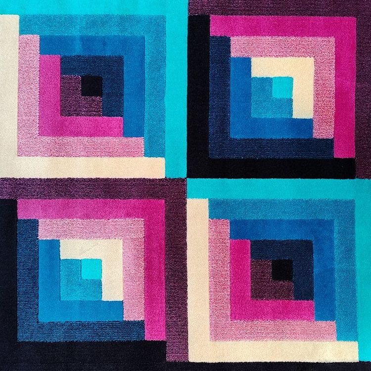 Tappeto geometrico in lana italiana degli anni '80 di Missoni per T&J Vestor