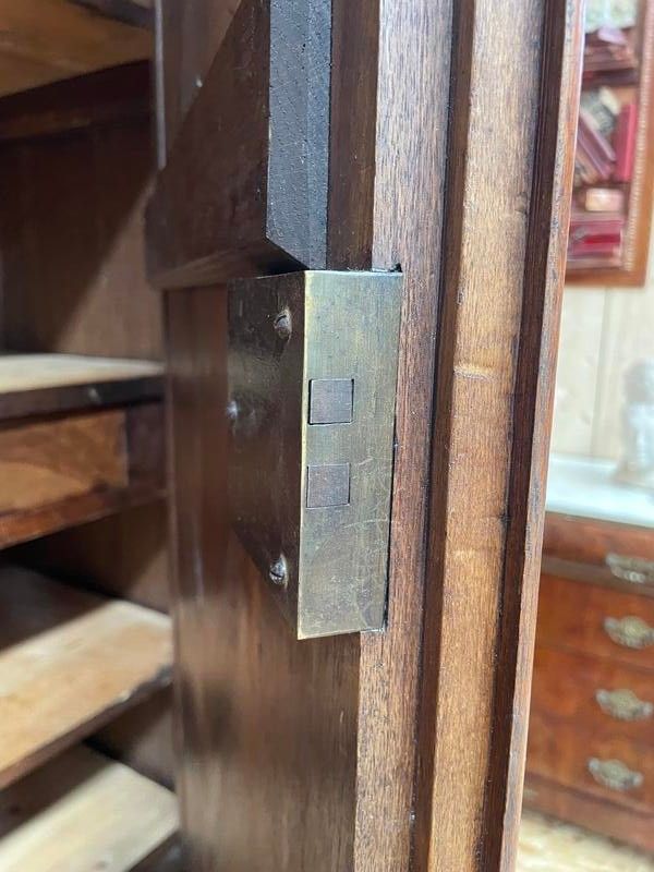 Louis Philippe era wardrobe in walnut and plating