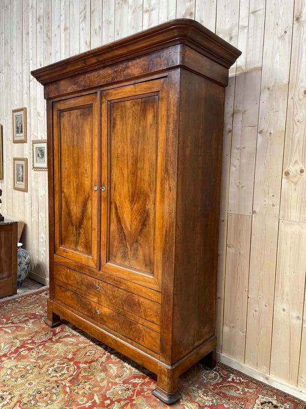 Louis Philippe era wardrobe in walnut and plating