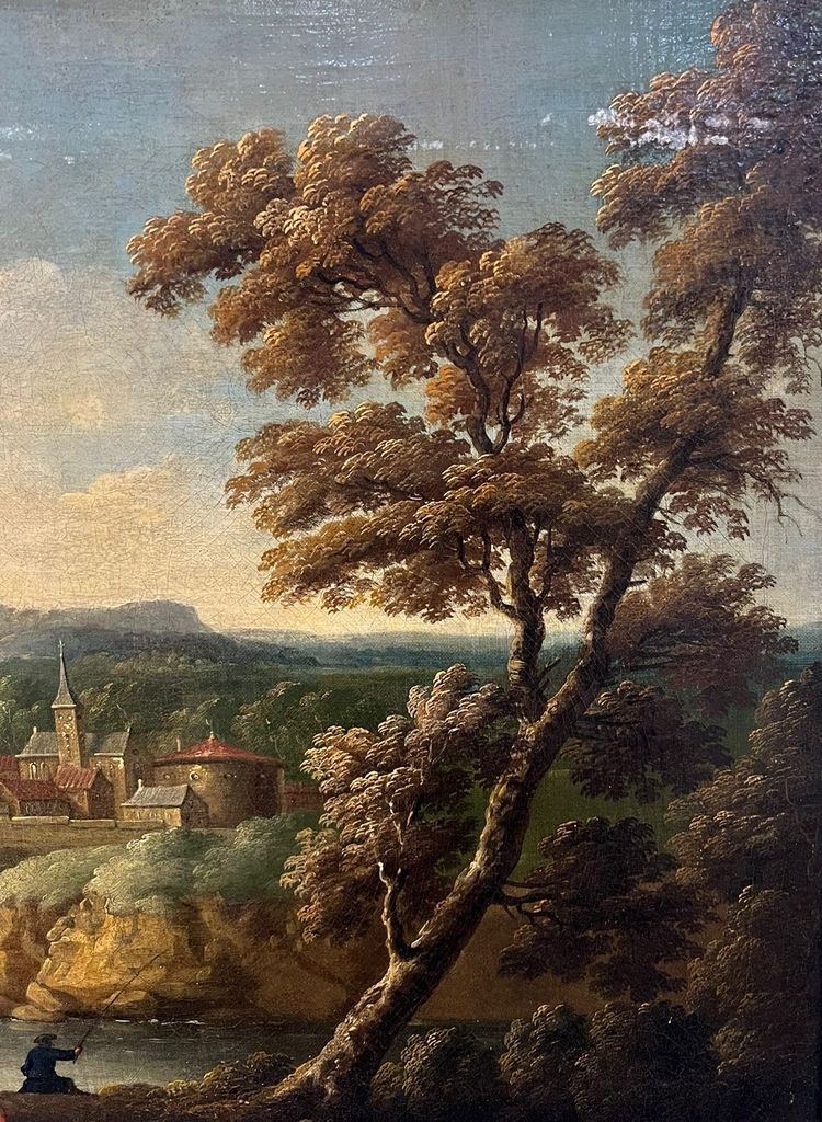 Anonymous, 18th century, a) b) "Landscape with Figures"