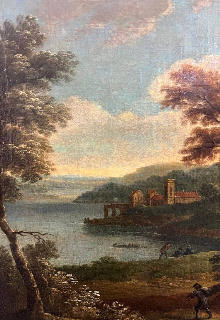 Anonymous, 18th century, a) b) "Landscape with Figures"