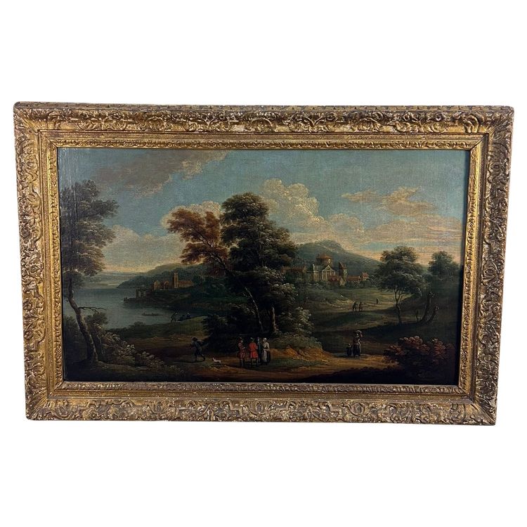 Anonymous, 18th century, a) b) "Landscape with Figures"