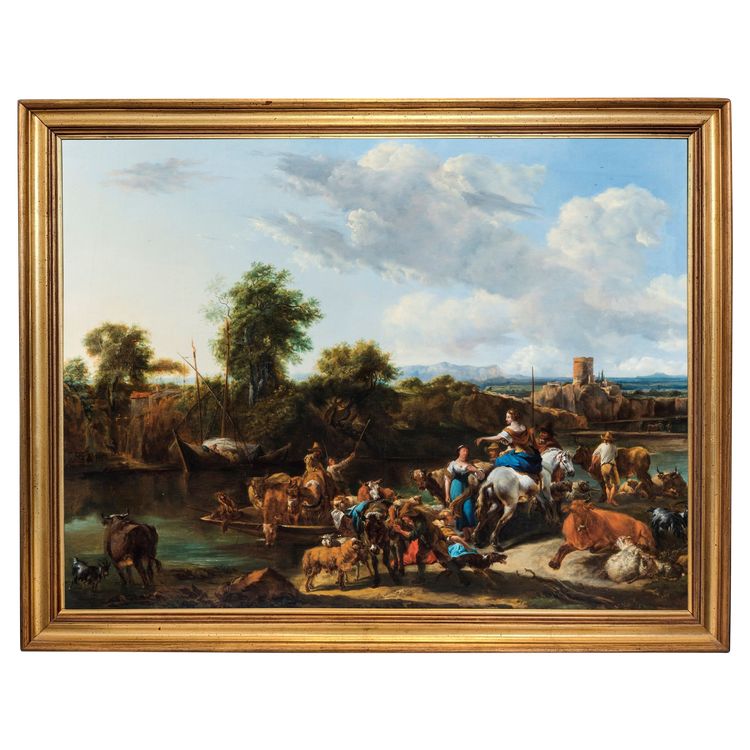 Nicolas Berchem Les bergers traversant la rivière avec leurs troupeaux