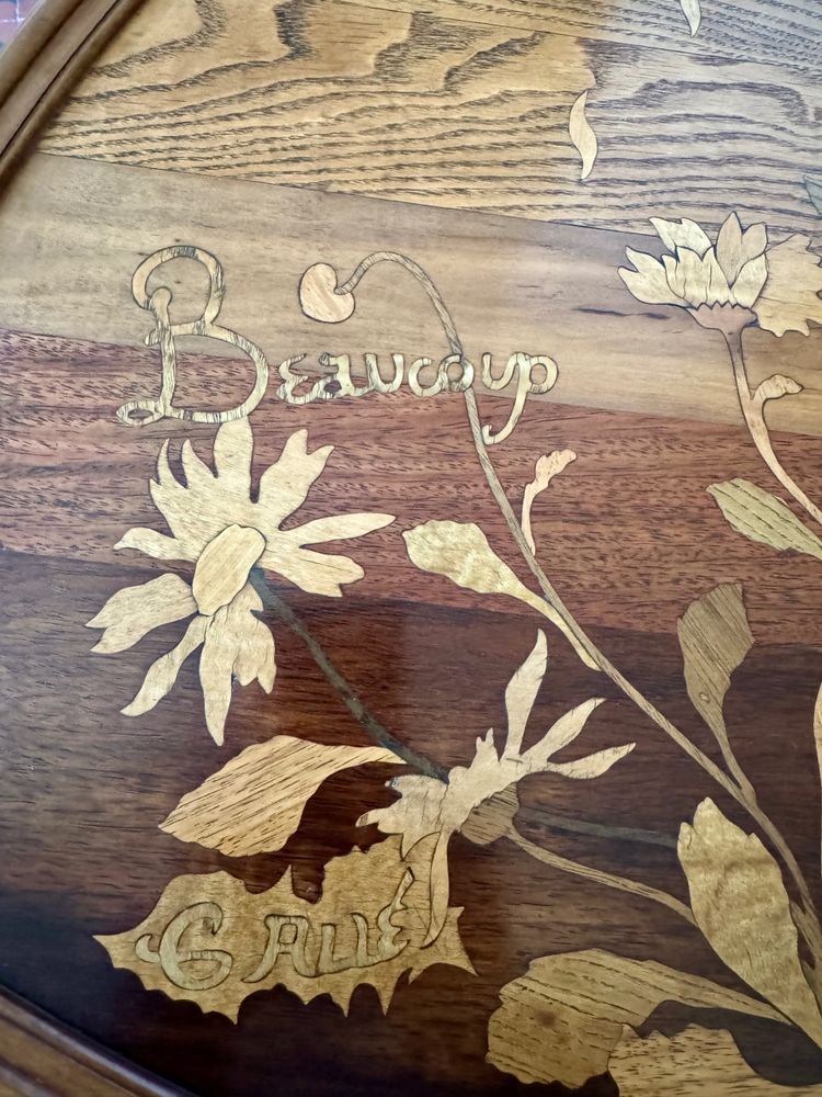 Art Nouveau pedestal table signed Gallé