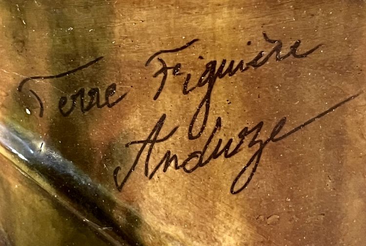 Vase von Anduze aus glasiertem Terrakotta Flammé