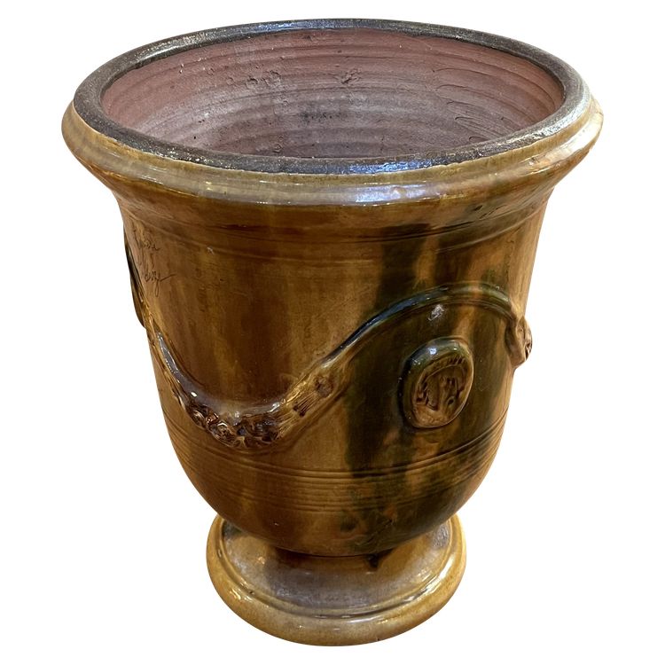 Vase von Anduze aus glasiertem Terrakotta Flammé