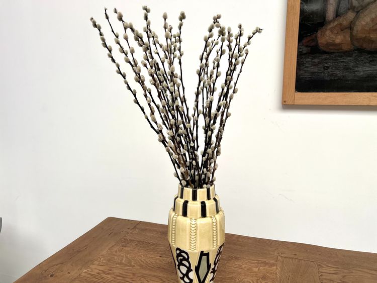 Ein Paar Art Déco-Vasen, signiert Orchies - emaillierte Keramik, Frankreich, ca. 1930
