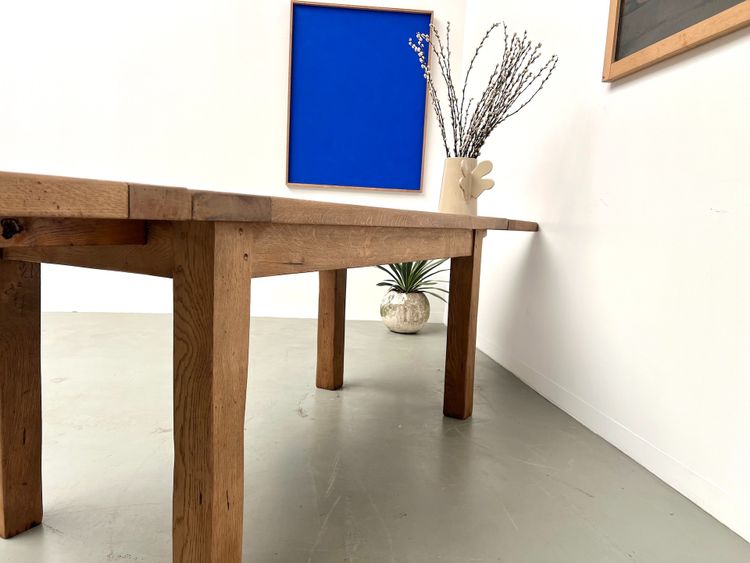 Solid oak extensible table - France, 1950s