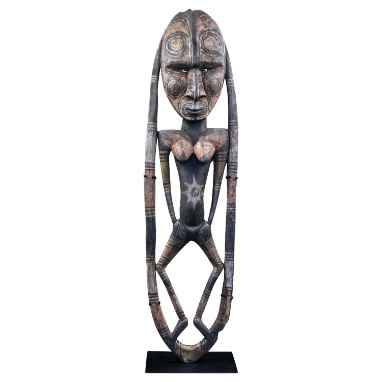 Figure crochet, Oceanian art, tribal art, Papua New Guinea, Oceania, 109 x 29 cm