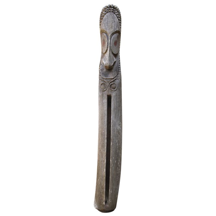 Slotted drum, Traditional Oceanian Instrument, Tribal Art, Pacific sculpture, 235 cm