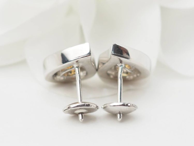 Ohrringe aus Weißgold, Citrin und Diamanten