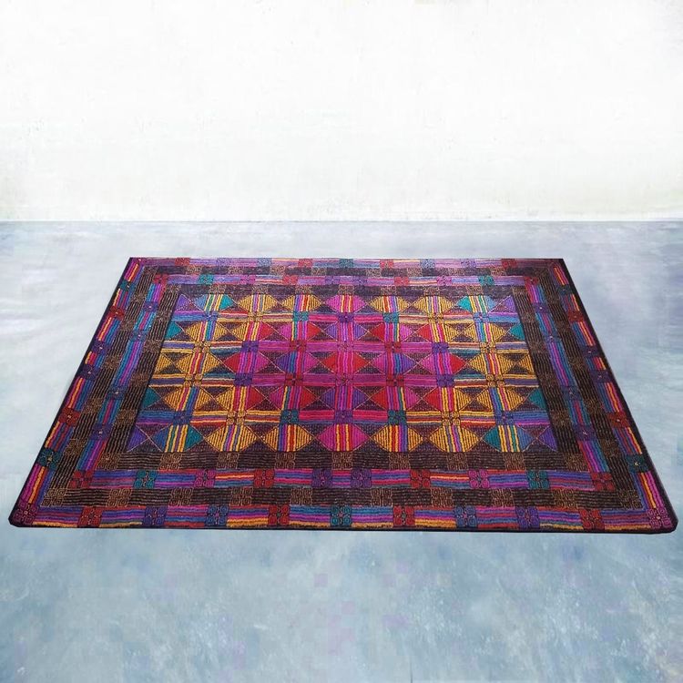 Magnifique tapis géométrique en laine italienne des années 1980 par Missoni pour T&J Vestor