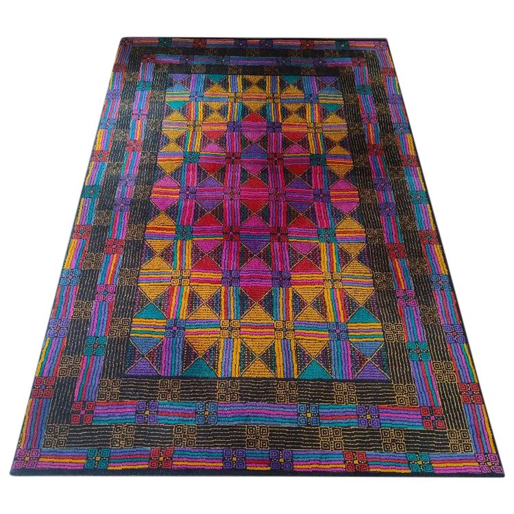 Magnifique tapis géométrique en laine italienne des années 1980 par Missoni pour T&J Vestor