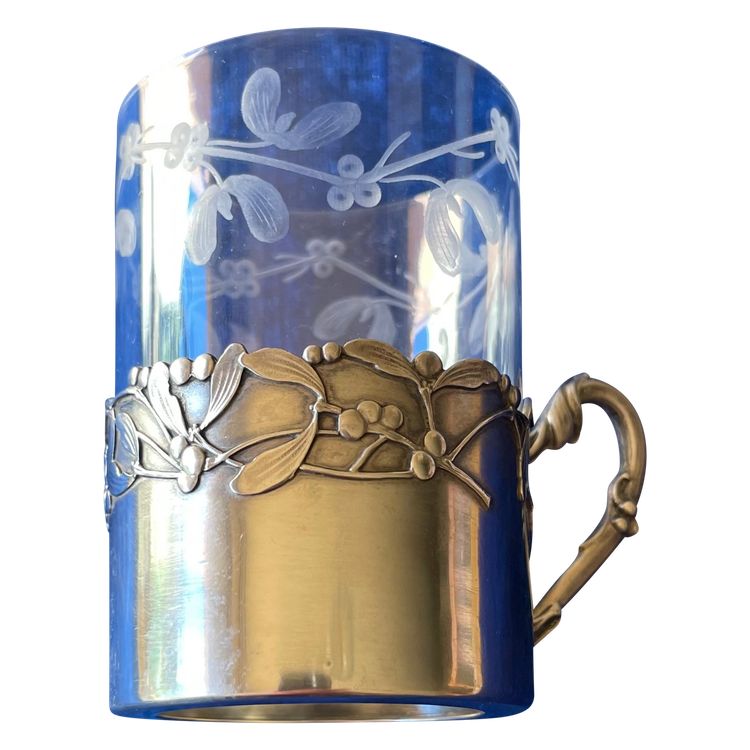 Porta in vetro in stile liberty.