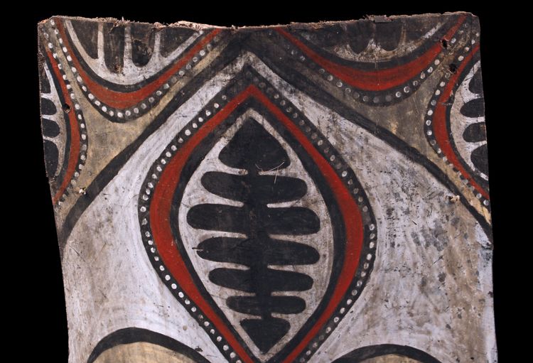 Bemalte Rinde, Stammeskunst, Ozeanische Kunst, Ozeanien, Papua-Neuguinea, 105 x 43 cm