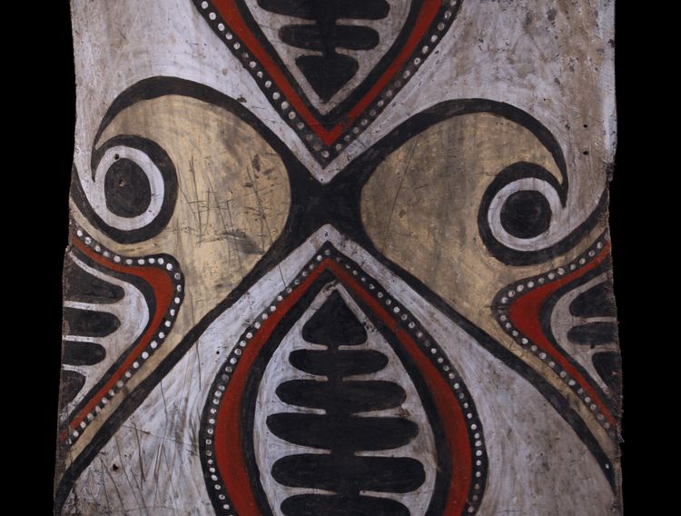Bemalte Rinde, Stammeskunst, Ozeanische Kunst, Ozeanien, Papua-Neuguinea, 105 x 43 cm