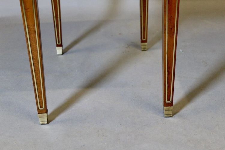Tavolo da scrittura in stile Luigi XVI con perline in ottone