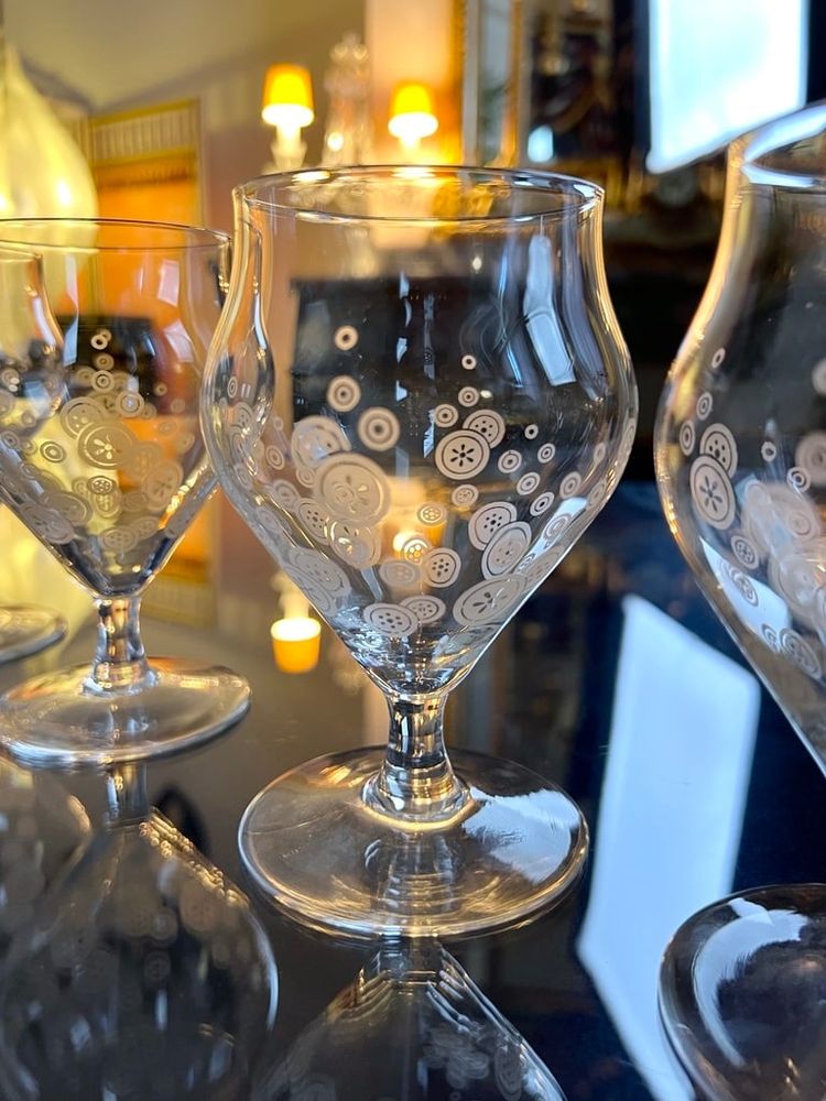 11 Art Deco Kristallgläser - Matt-Dekor - Glasservice Moderner Stil