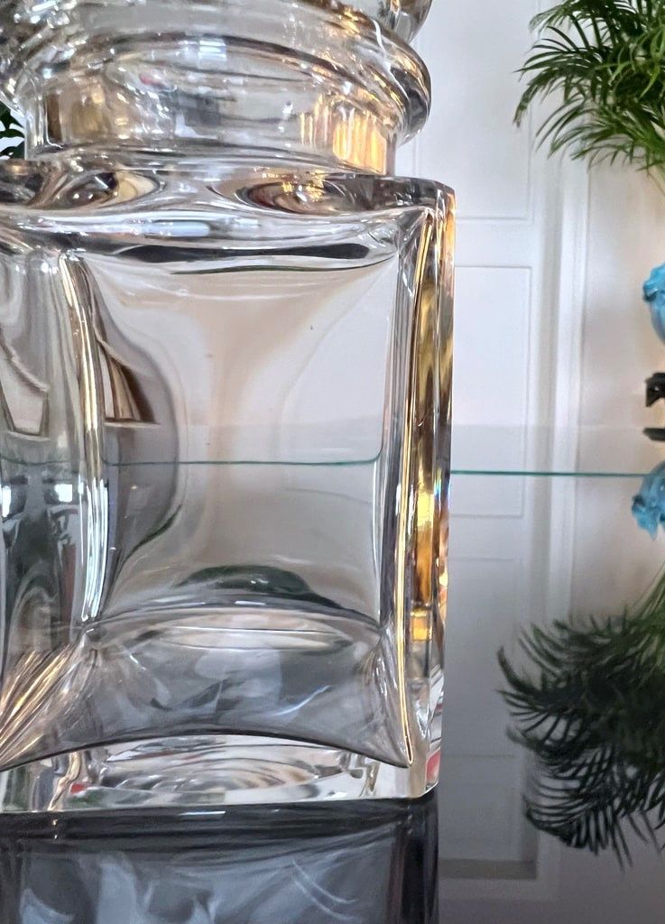 Art Deco modernist condiment server - Crystal and Macassar Ebony