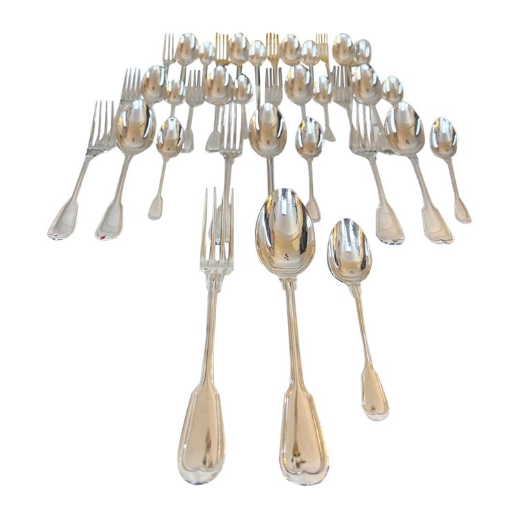 Set completo di 37 pezzi in metallo argentato - Posate - Set regalo