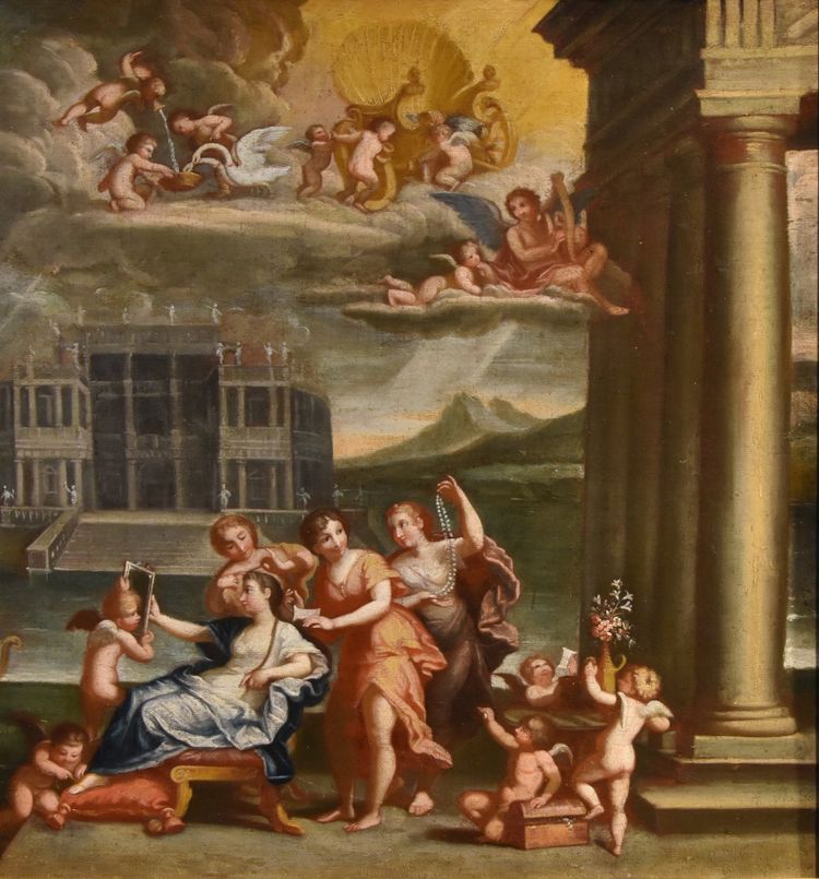 La Toeletta di Venere, Francesco Albani (Bologna 1578 - 1660) Seguace di