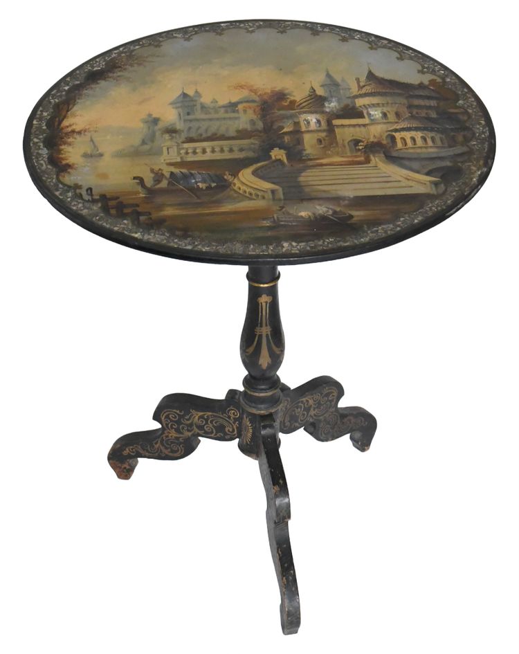 Tavolo con piedistallo d'epoca Napoleone III