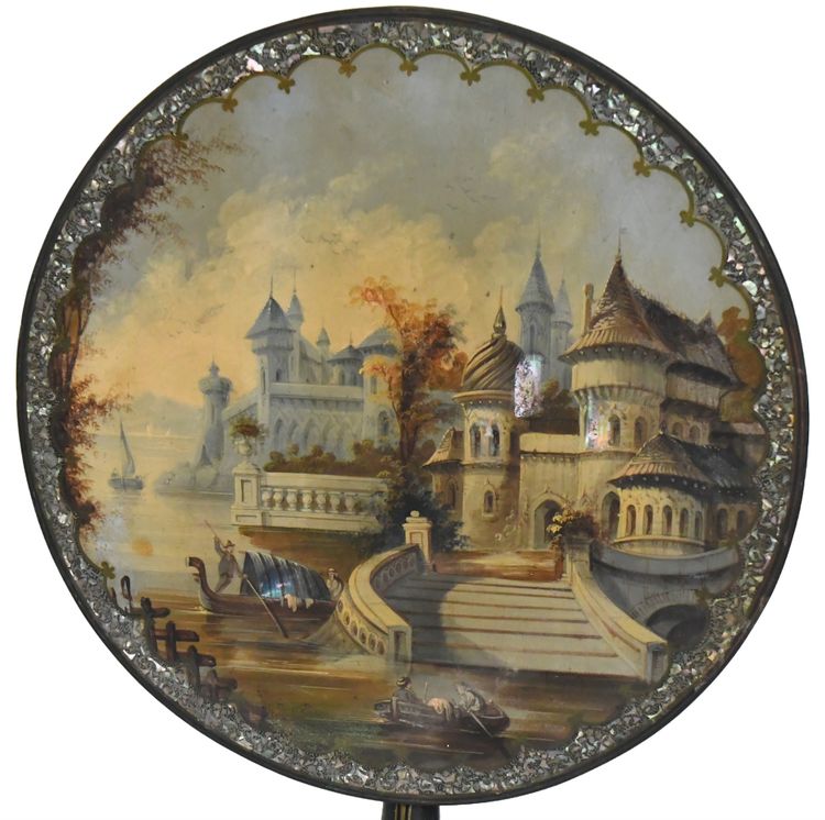 Tavolo con piedistallo d'epoca Napoleone III