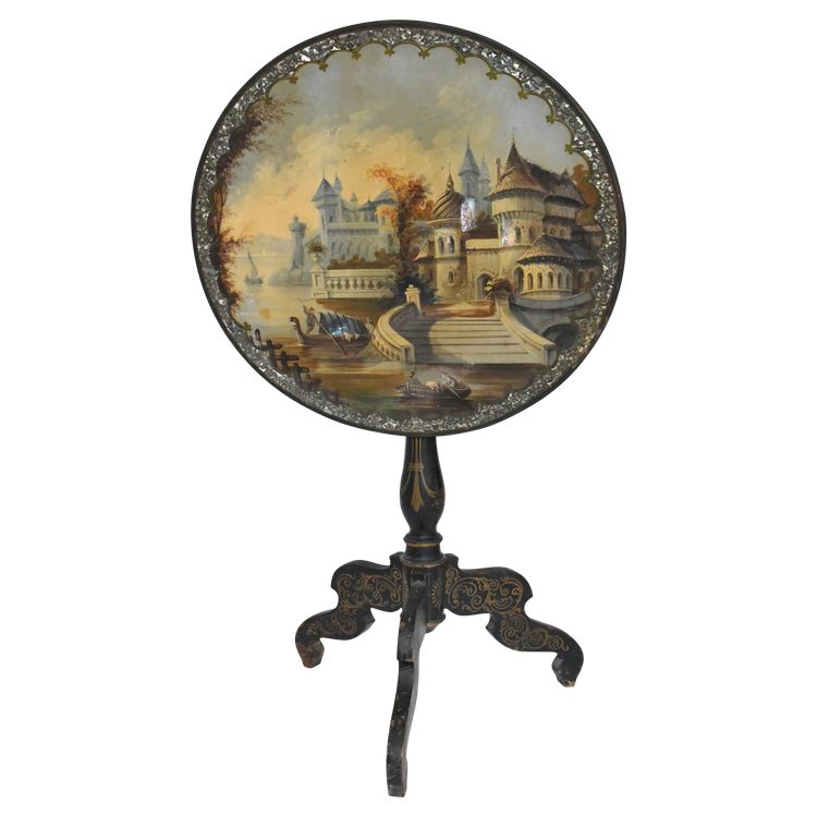 Tavolo con piedistallo d'epoca Napoleone III