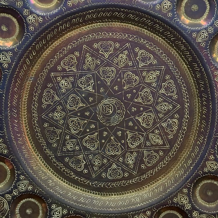 Orientalisches Teetablett aus Kupfer 95,5 cm XXe