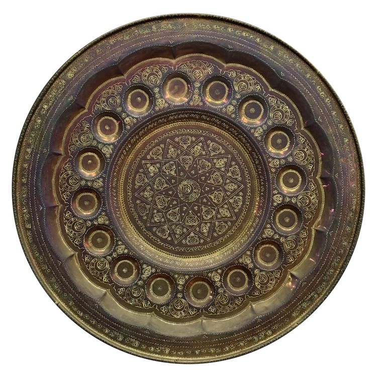 Orientalisches Teetablett aus Kupfer 95,5 cm XXe