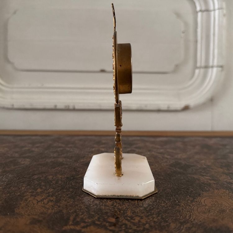 18th century bronze reliquary on marble base