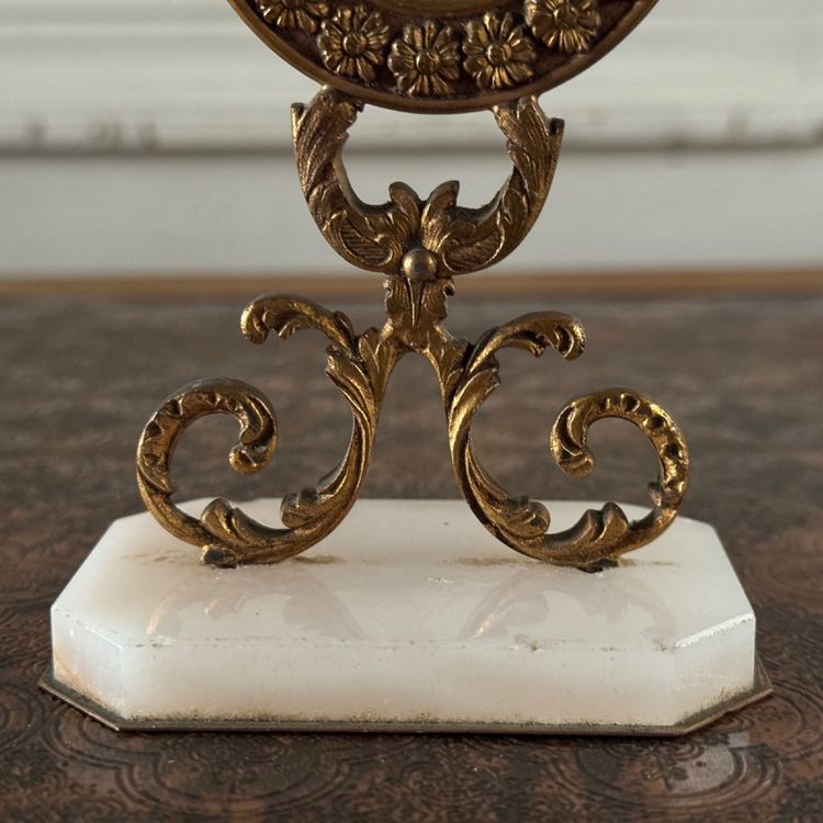 18th century bronze reliquary on marble base